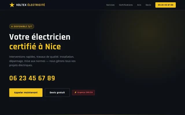 Électricien Certifié — Voltex