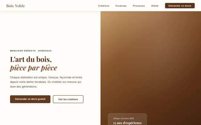Menuisier Ébéniste — Bois Noble